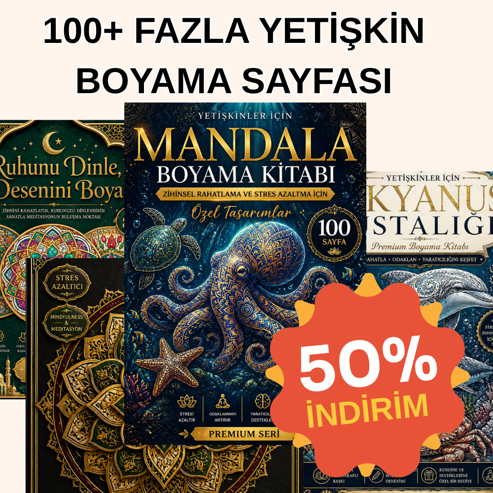 Ultimate Boyama Kitabı Seti – 4’lü Premium Dijital Koleksiyon (PDF)